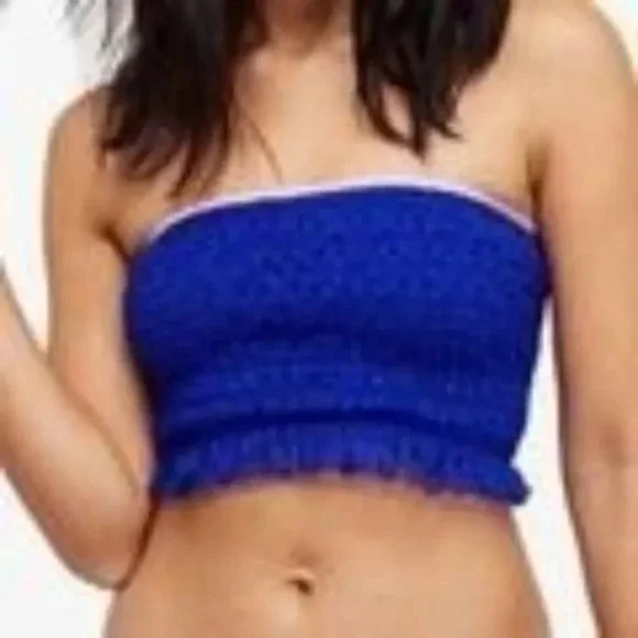 Free People Purple Bandeau Crop Top - Picture 2 of 5